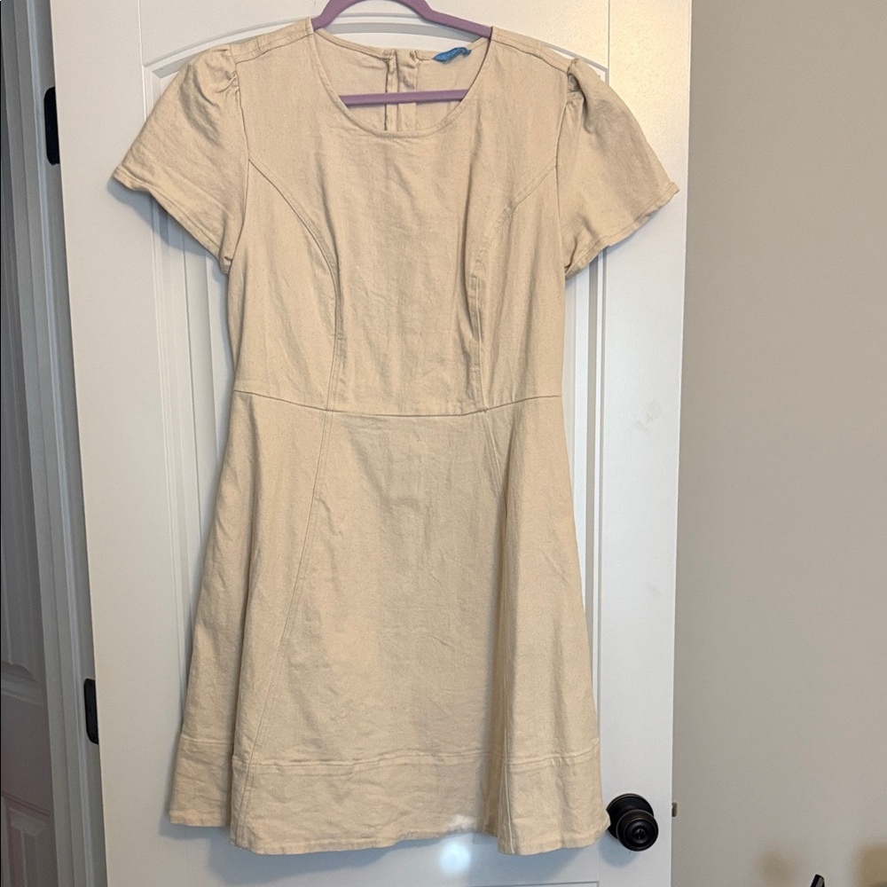 Draper James Beige Short Sleeve Dress